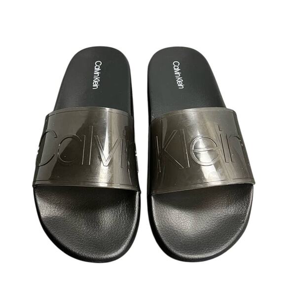 Calvin Klein Auster Black Slip-On Men Sandals Size 13M NWB - Picture 1 of 10